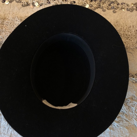 Janessa Leone flat black hat GABRIELLE - Picture 4 of 5